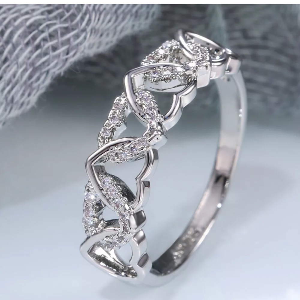 Fashion 925 Silver Wedding Rings White Sapphire - Picture 3 of 6